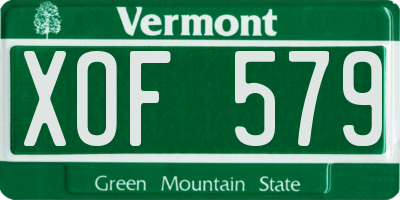 VT license plate XOF579