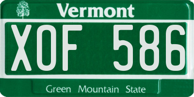 VT license plate XOF586