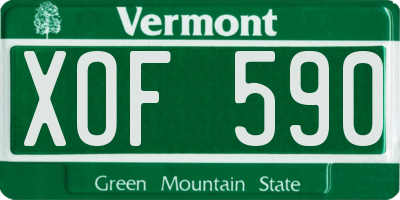 VT license plate XOF590