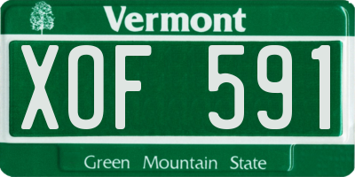 VT license plate XOF591