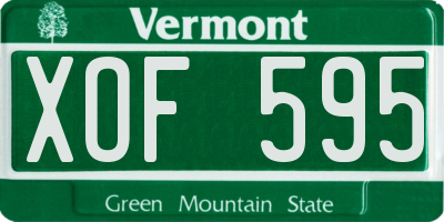 VT license plate XOF595