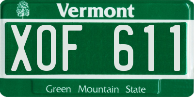 VT license plate XOF611