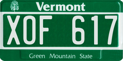VT license plate XOF617