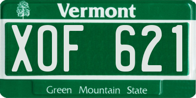 VT license plate XOF621