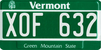VT license plate XOF632