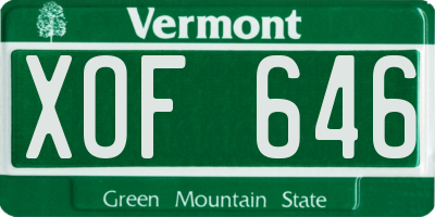 VT license plate XOF646