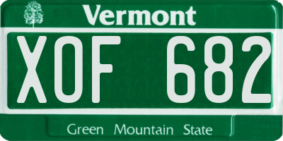 VT license plate XOF682