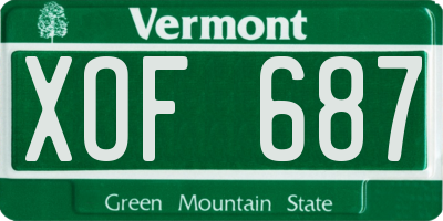 VT license plate XOF687