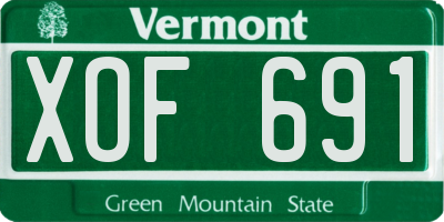 VT license plate XOF691