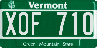 VT license plate XOF710