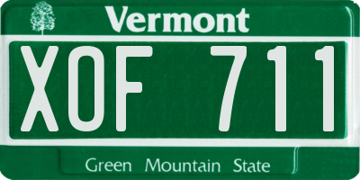 VT license plate XOF711
