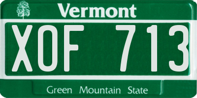 VT license plate XOF713