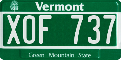 VT license plate XOF737