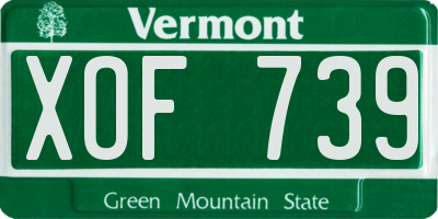 VT license plate XOF739