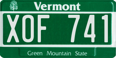 VT license plate XOF741