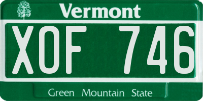 VT license plate XOF746