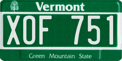 VT license plate XOF751