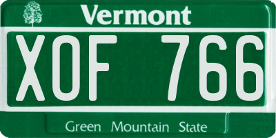 VT license plate XOF766