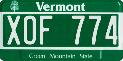 VT license plate XOF774