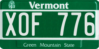 VT license plate XOF776