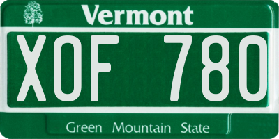 VT license plate XOF780