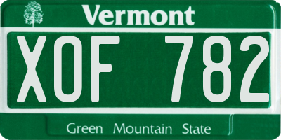 VT license plate XOF782