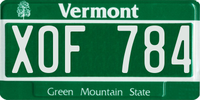 VT license plate XOF784