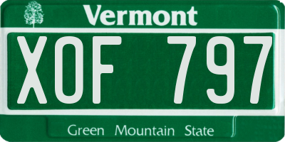 VT license plate XOF797