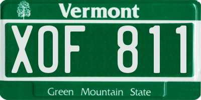 VT license plate XOF811