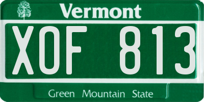 VT license plate XOF813