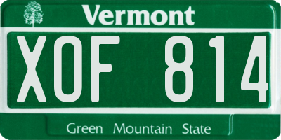 VT license plate XOF814