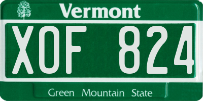 VT license plate XOF824