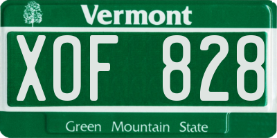 VT license plate XOF828