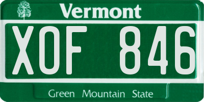 VT license plate XOF846