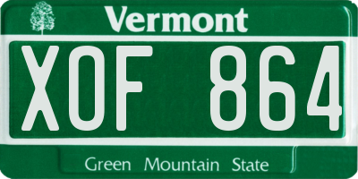 VT license plate XOF864
