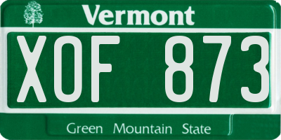 VT license plate XOF873