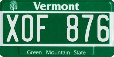 VT license plate XOF876