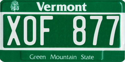 VT license plate XOF877