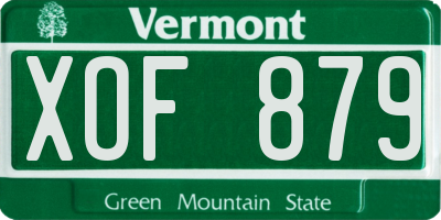 VT license plate XOF879