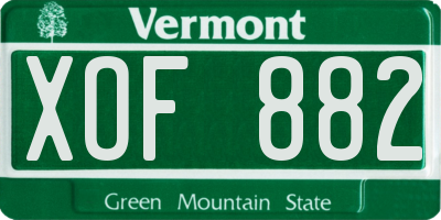 VT license plate XOF882