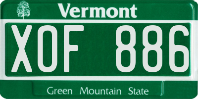 VT license plate XOF886