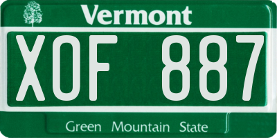 VT license plate XOF887