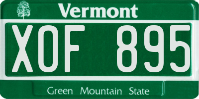 VT license plate XOF895