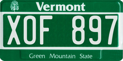 VT license plate XOF897