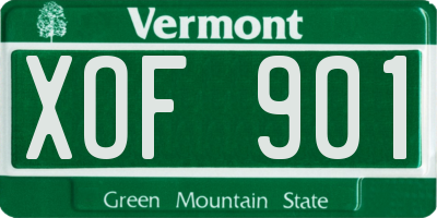 VT license plate XOF901