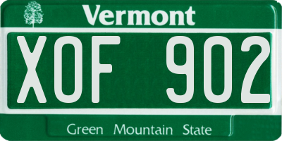 VT license plate XOF902