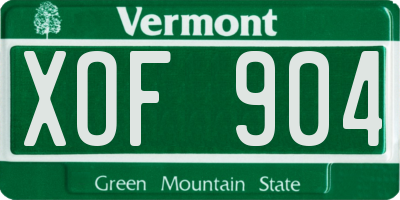 VT license plate XOF904