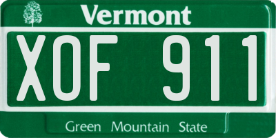VT license plate XOF911