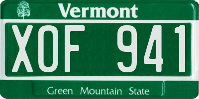 VT license plate XOF941