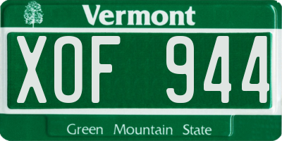 VT license plate XOF944